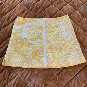 Lilly Pulitzer yellow and white January skort